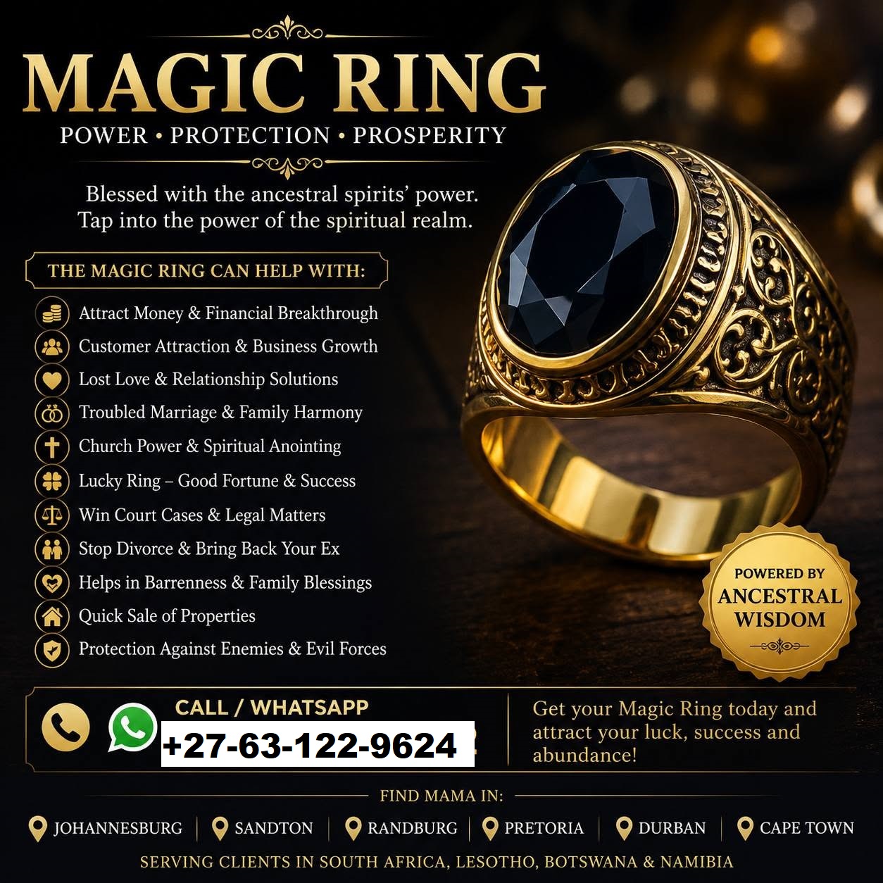 ORDER YOUR ILLUMINATED MAGIC RING TODAY ☎️ BN @ +27-63-122-9624
